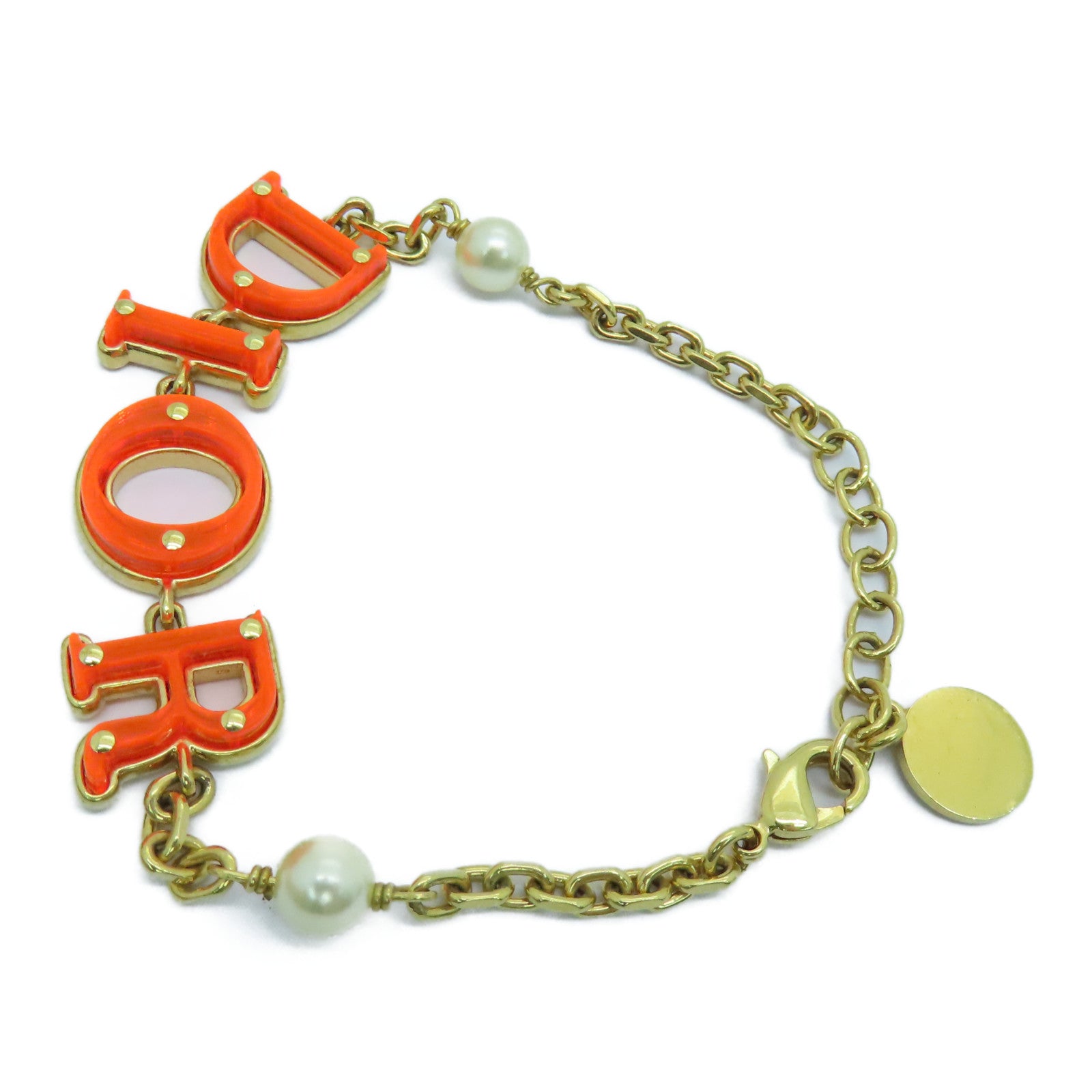 Dior 金屬Evolution Bracelet金扣手錬橙色