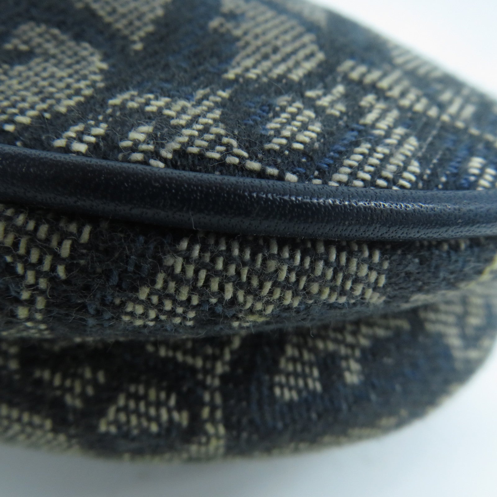 Dior 帆布/皮革Shoulder Bag金扣肩背袋藍色