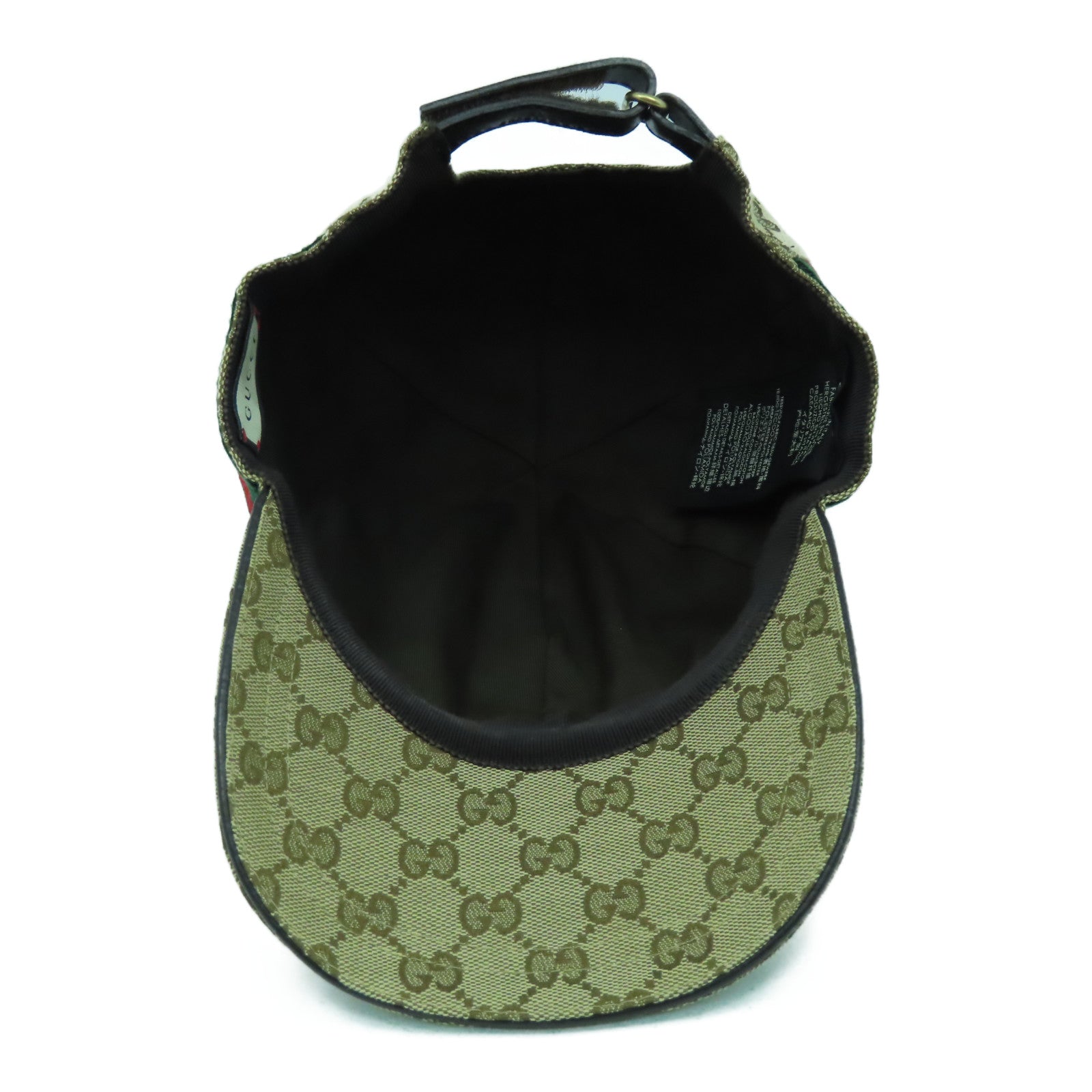 GUCCI GG帆布Cap金扣帽子啡色