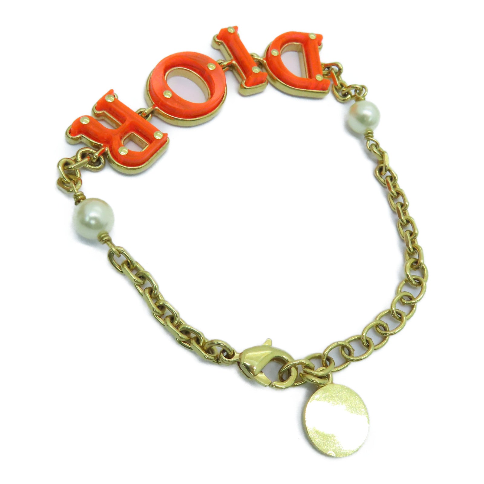 Dior 金屬Evolution Bracelet金扣手錬橙色