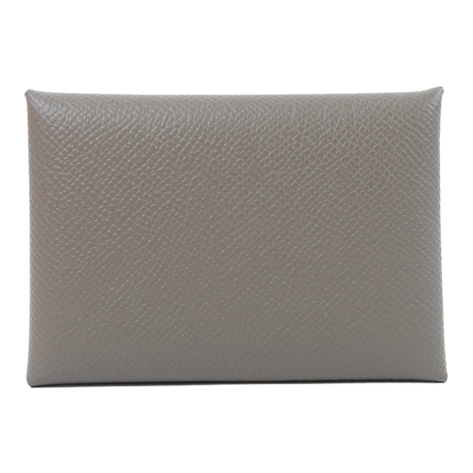 HERMES Epsom皮革Calvi Duo銀扣卡片套Gris Tourterelle斑鳩灰色