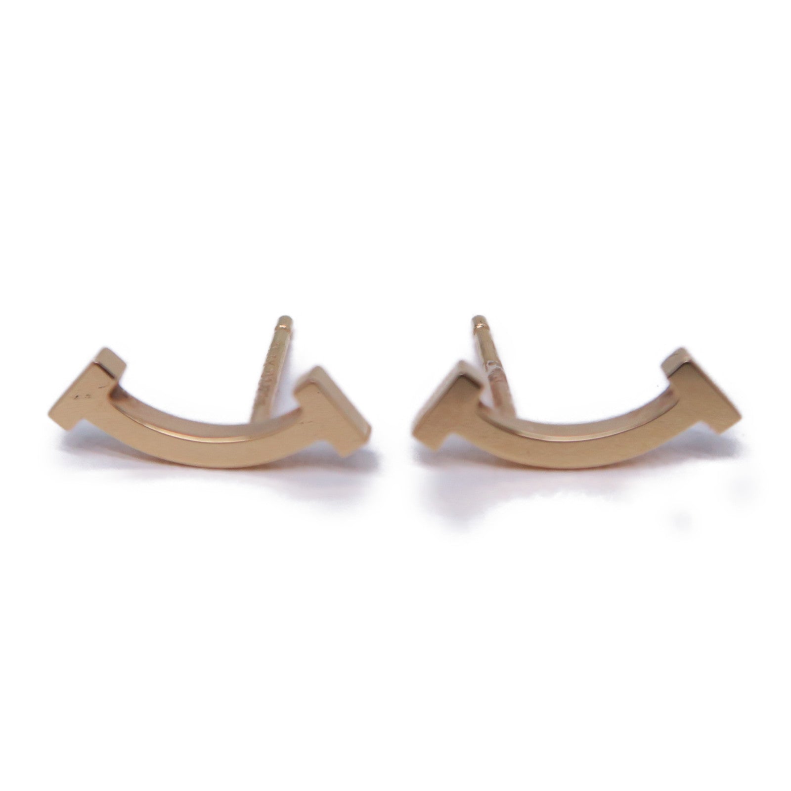 TIFFANY＆CO 18K玫瑰金T Smile耳環