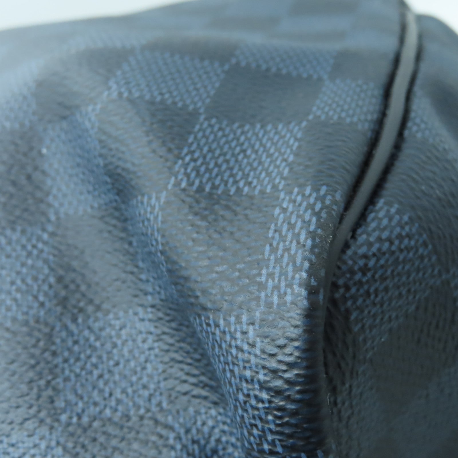 LOUIS VUITTON Damier Keepall 55 Bandoulie金扣手挽肩背兩用袋藍色/黑色