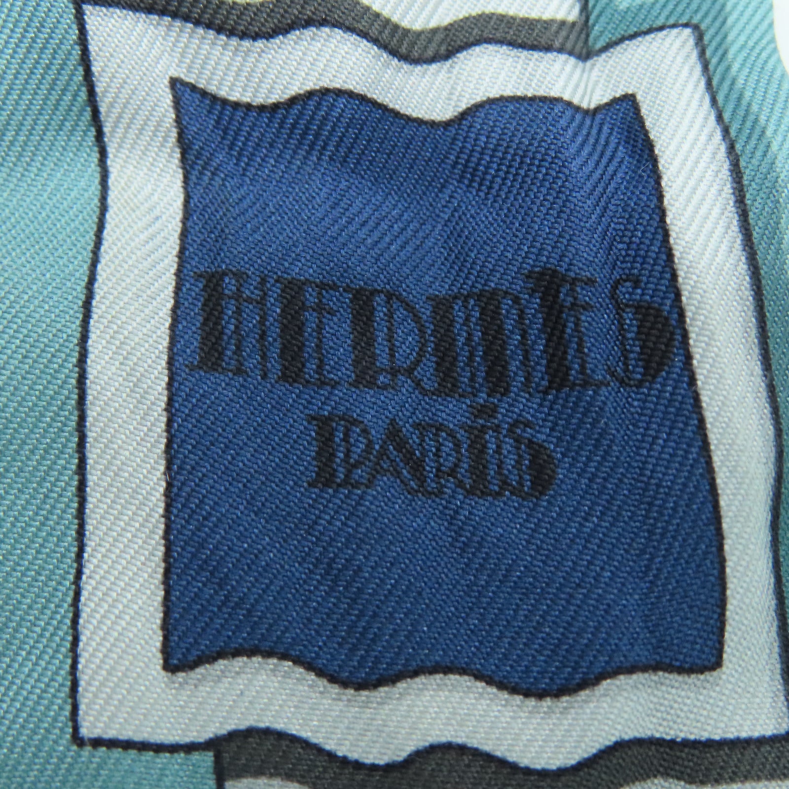 HERMES 絲質Twilly絲巾藍色