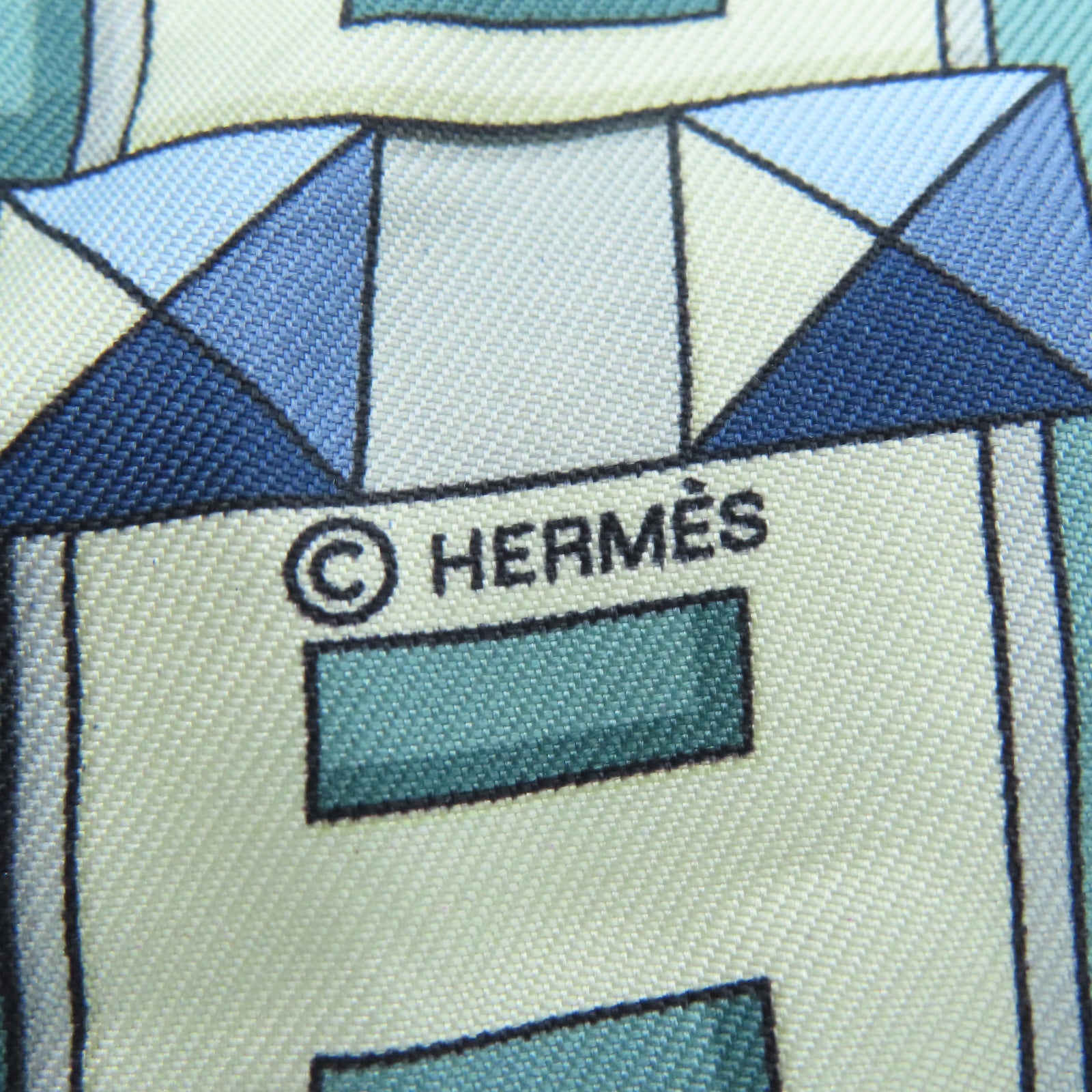 HERMES 絲質Twilly絲巾藍色