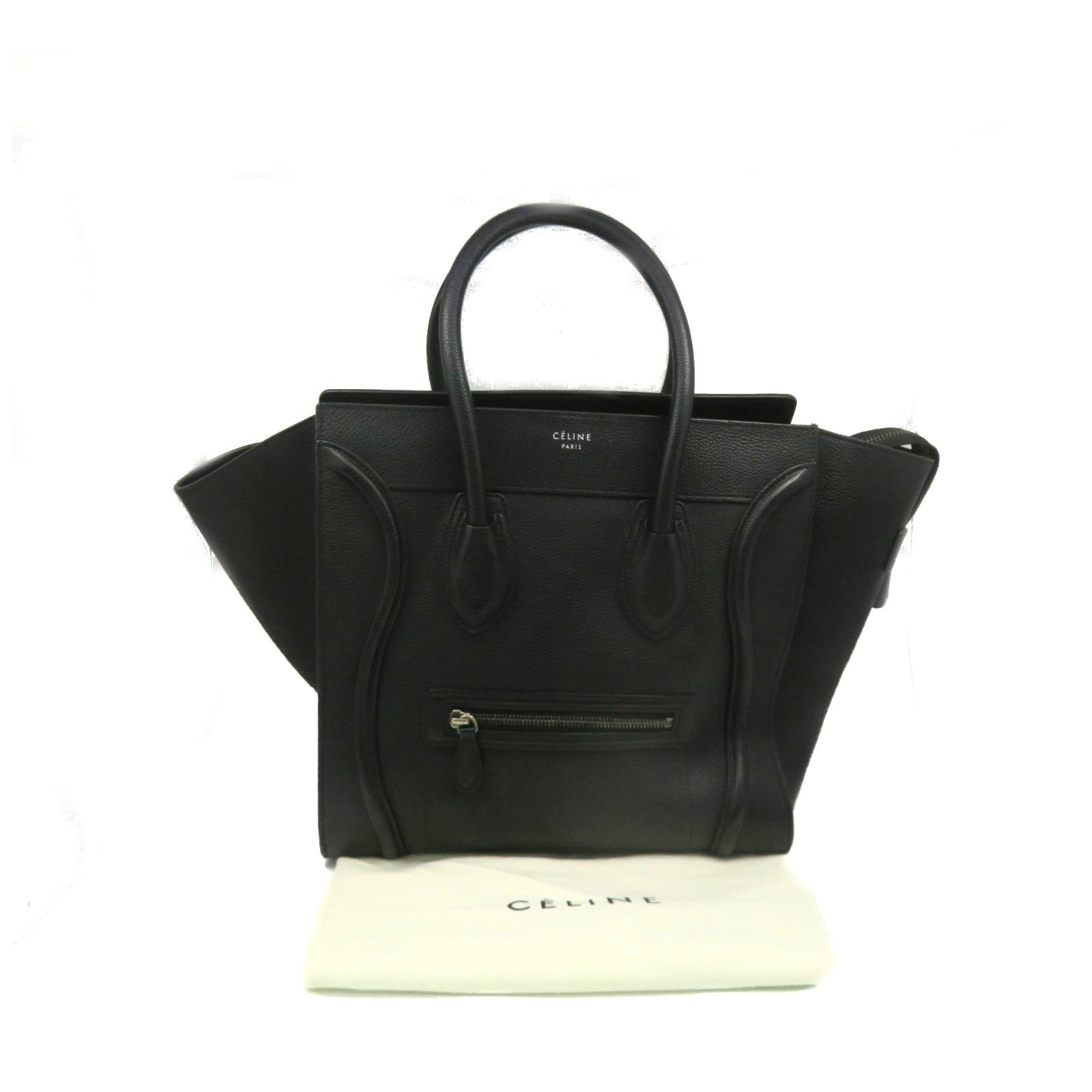 CELINE 牛皮皮革Mini Luggage手挽袋黑色