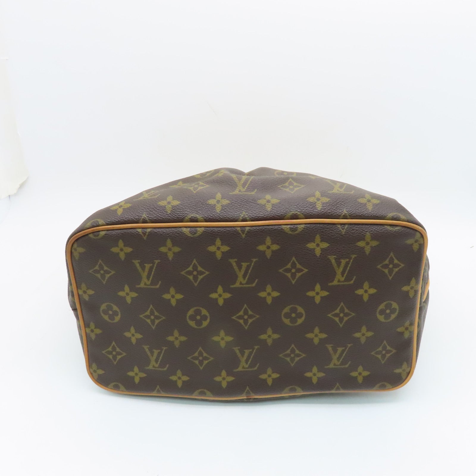 LOUIS VUITTON Monogram Palamo PM gold buckle handle shoulder bag brown