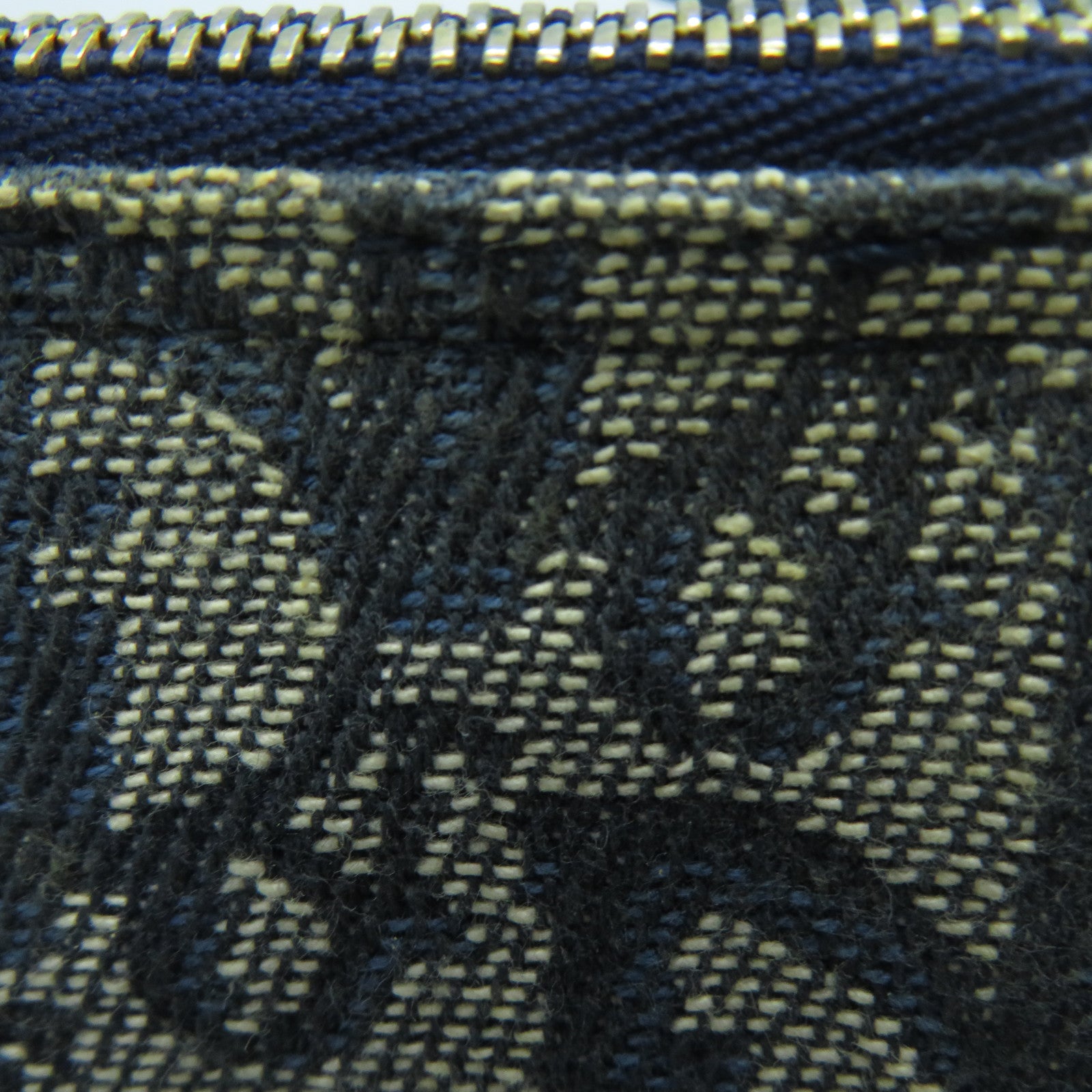 Dior 帆布/皮革Shoulder Bag金扣肩背袋藍色