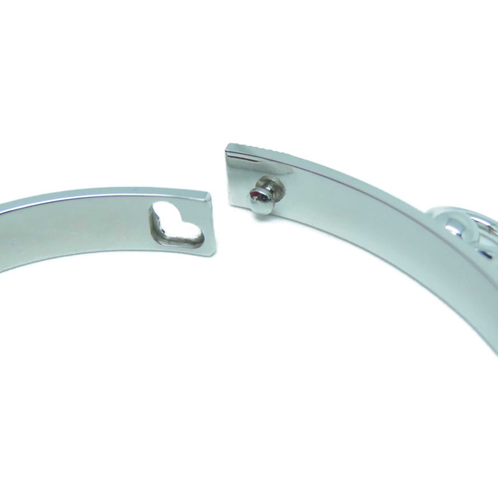 HERMES 18K白金Diamond Collier de chien Bracelet 0.91ct钻石手镯