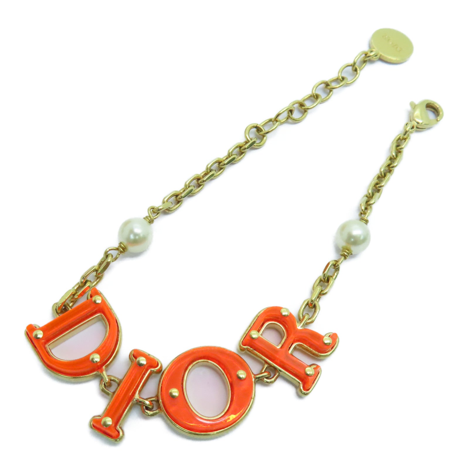 Dior 金屬Evolution Bracelet金扣手錬橙色