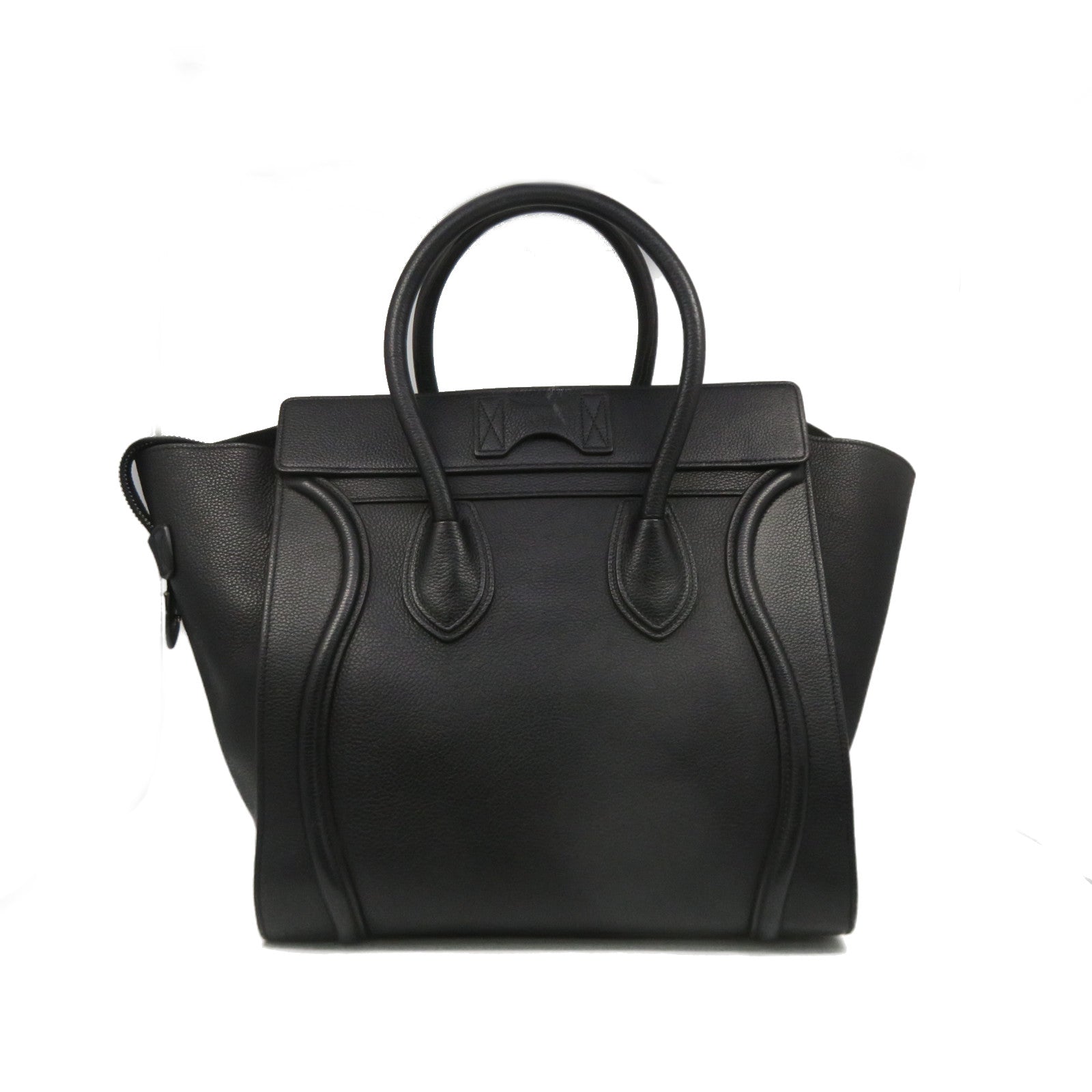 CELINE 牛皮皮革Mini Luggage手挽袋黑色