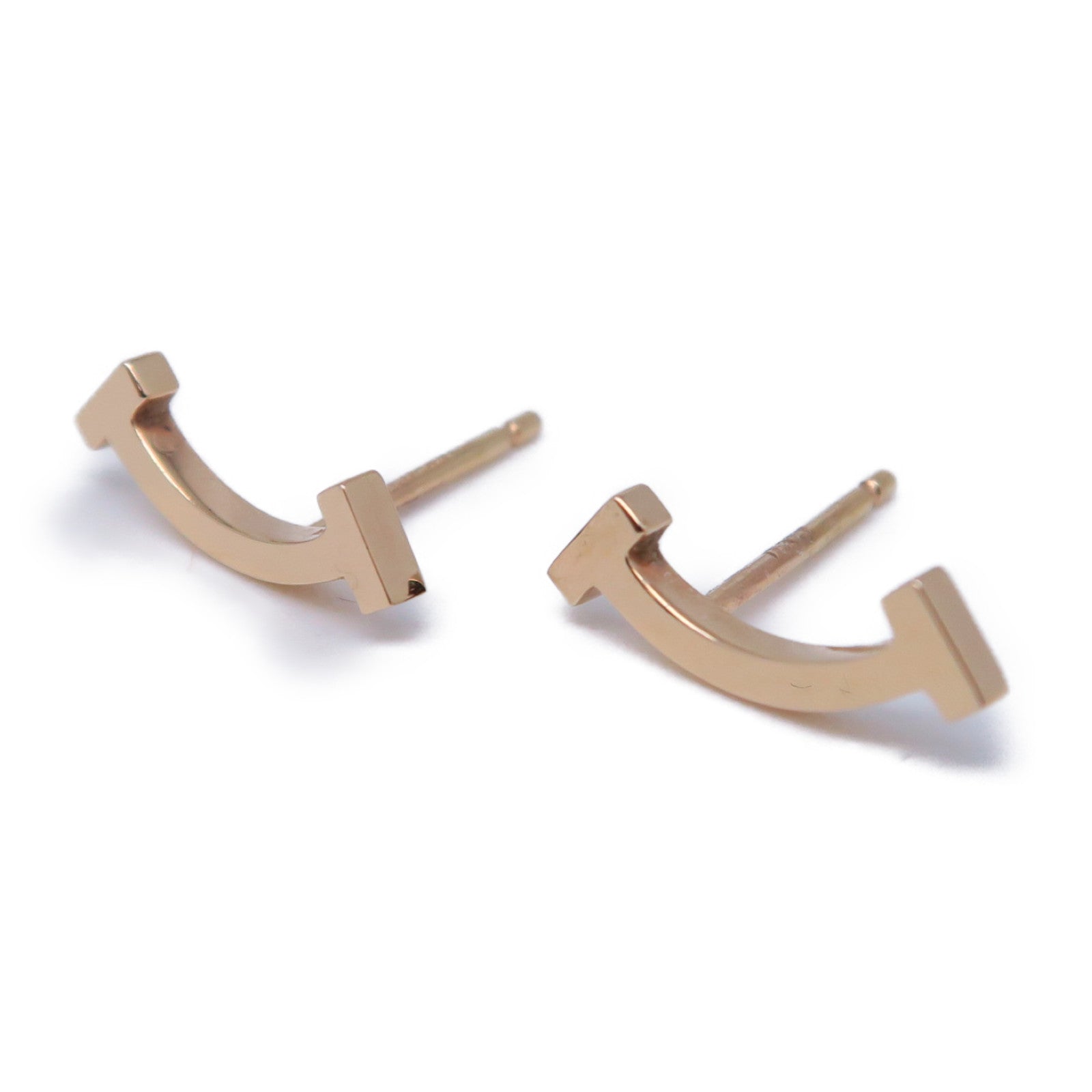 TIFFANY＆CO 18K玫瑰金T Smile耳環