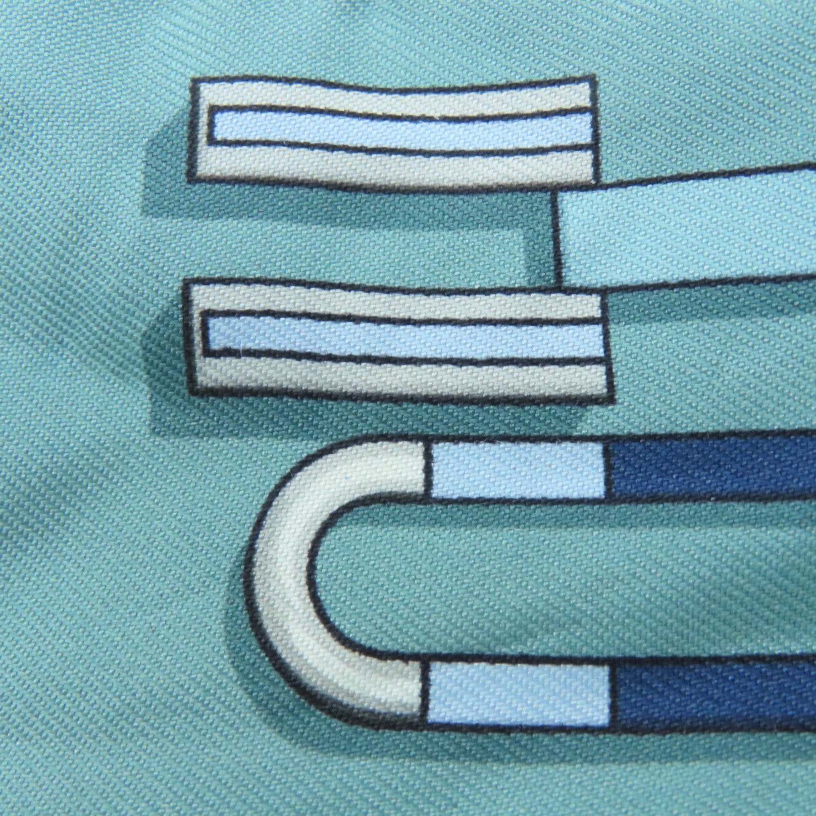 HERMES 絲質Twilly絲巾藍色