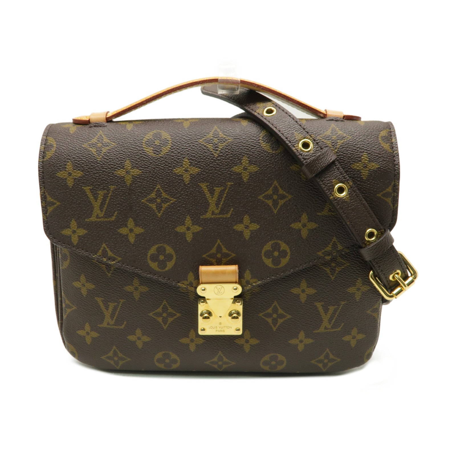 LOUIS VUITTON Monogram Pochette Metis MM金扣手挽肩背兩用袋棕色