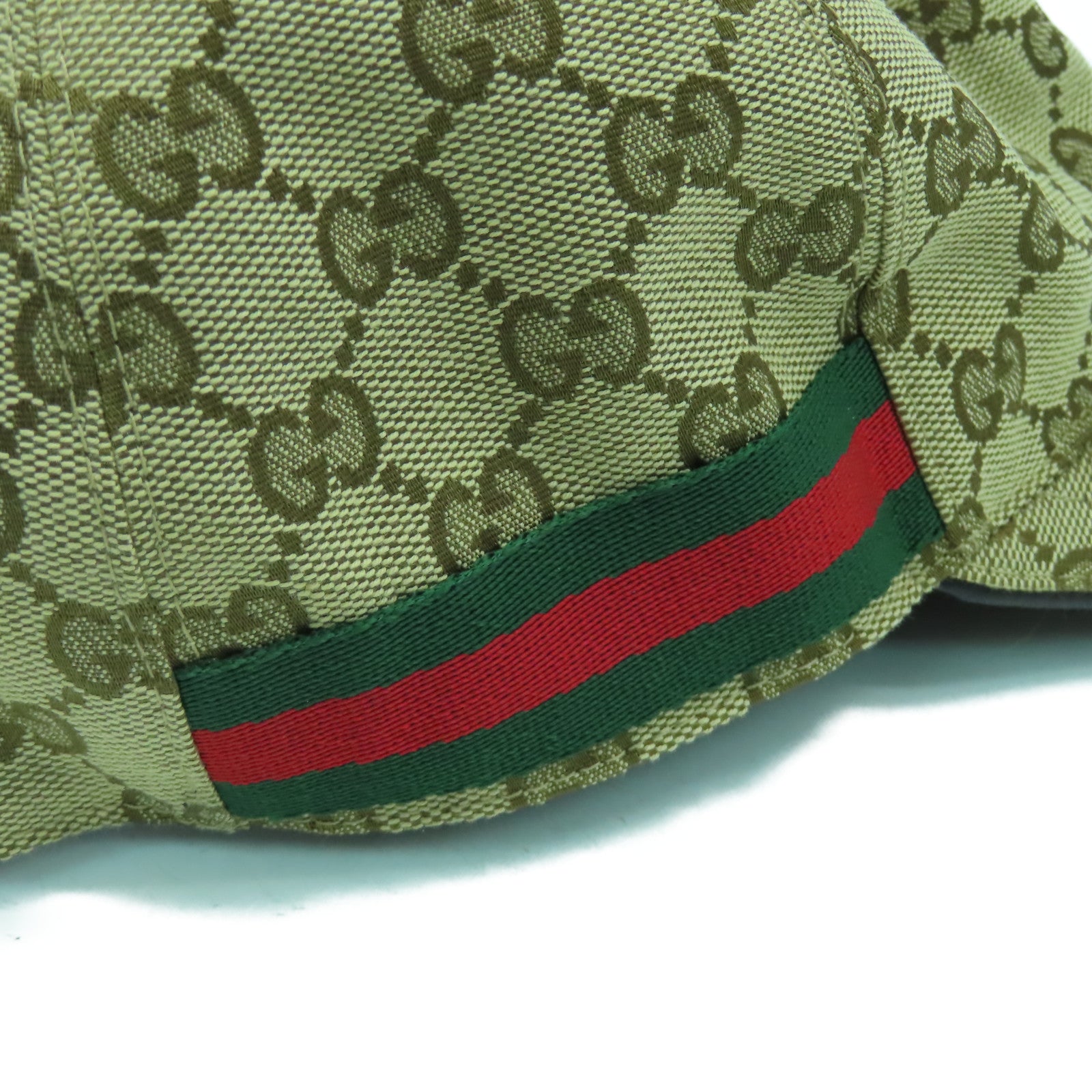 GUCCI GG帆布Cap金扣帽子啡色