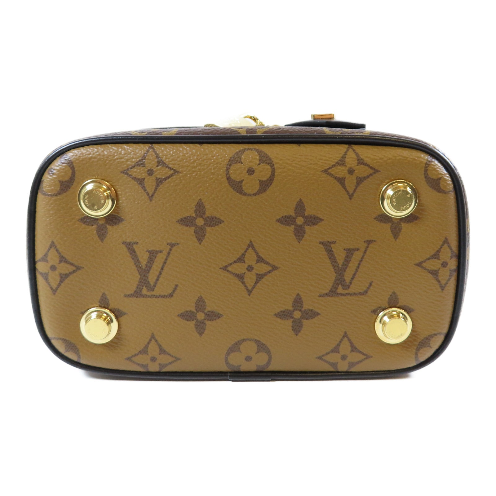 LOUIS VUITTON Monogram Reverse Vanity PM金扣手挽肩背兩用袋啡色