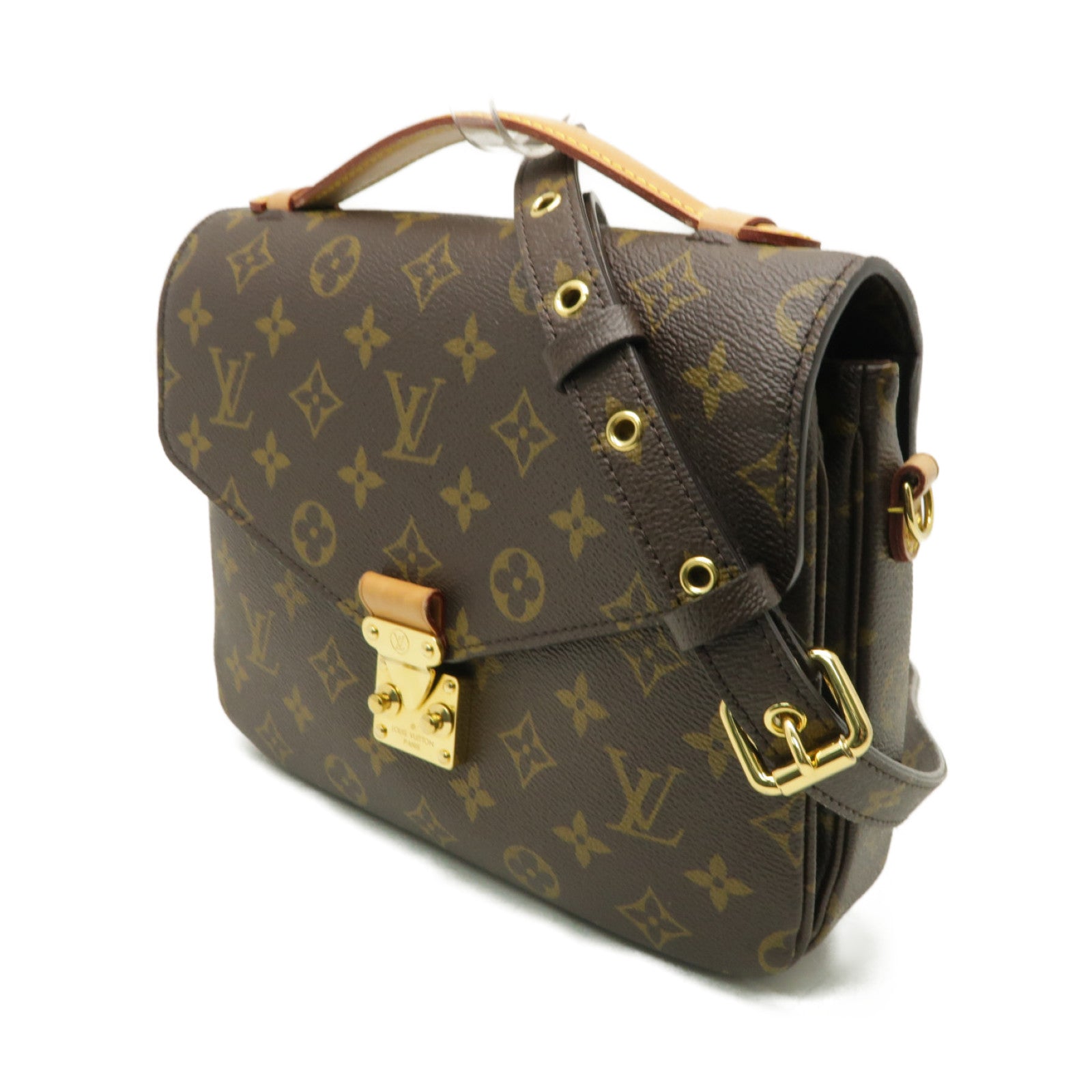 LOUIS VUITTON Monogram Pochette Metis MM金扣手挽肩背兩用袋棕色