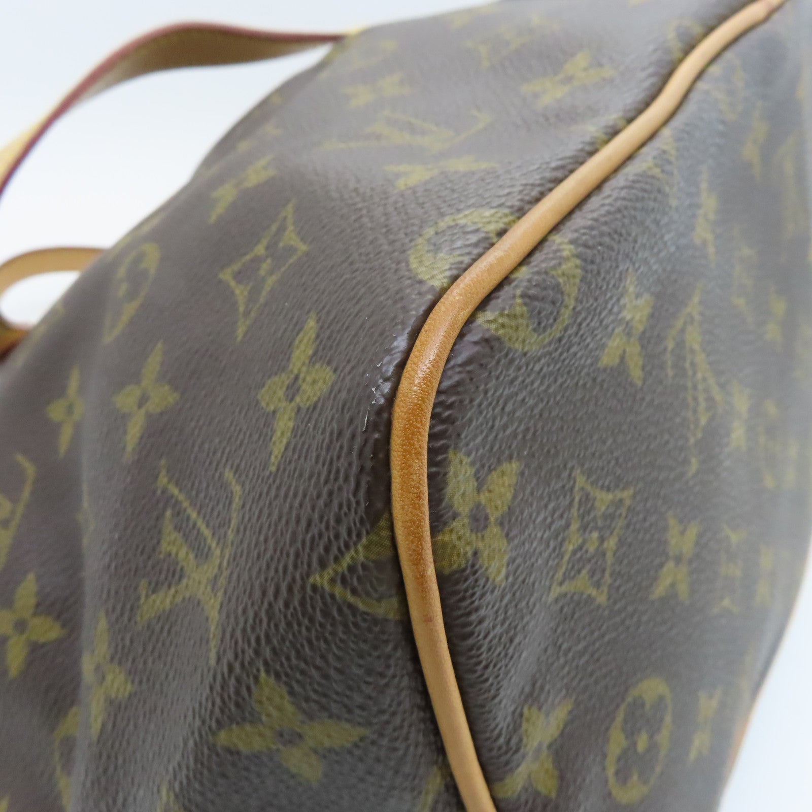 LOUIS VUITTON Monogram Palamo PM gold buckle handle shoulder bag brown