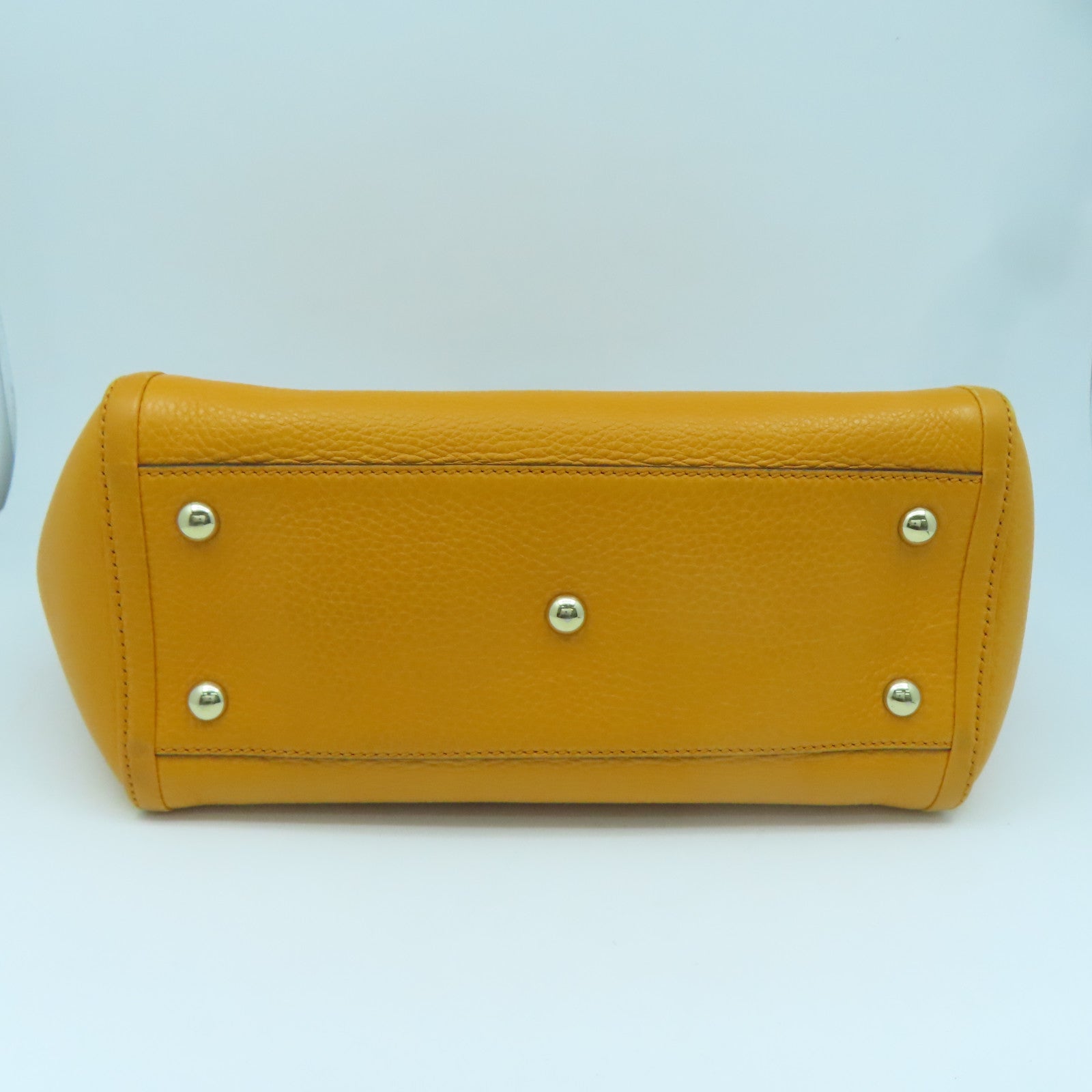 GUCCI cowhide leather Shoulder Bag gold buckle shoulder bag orange