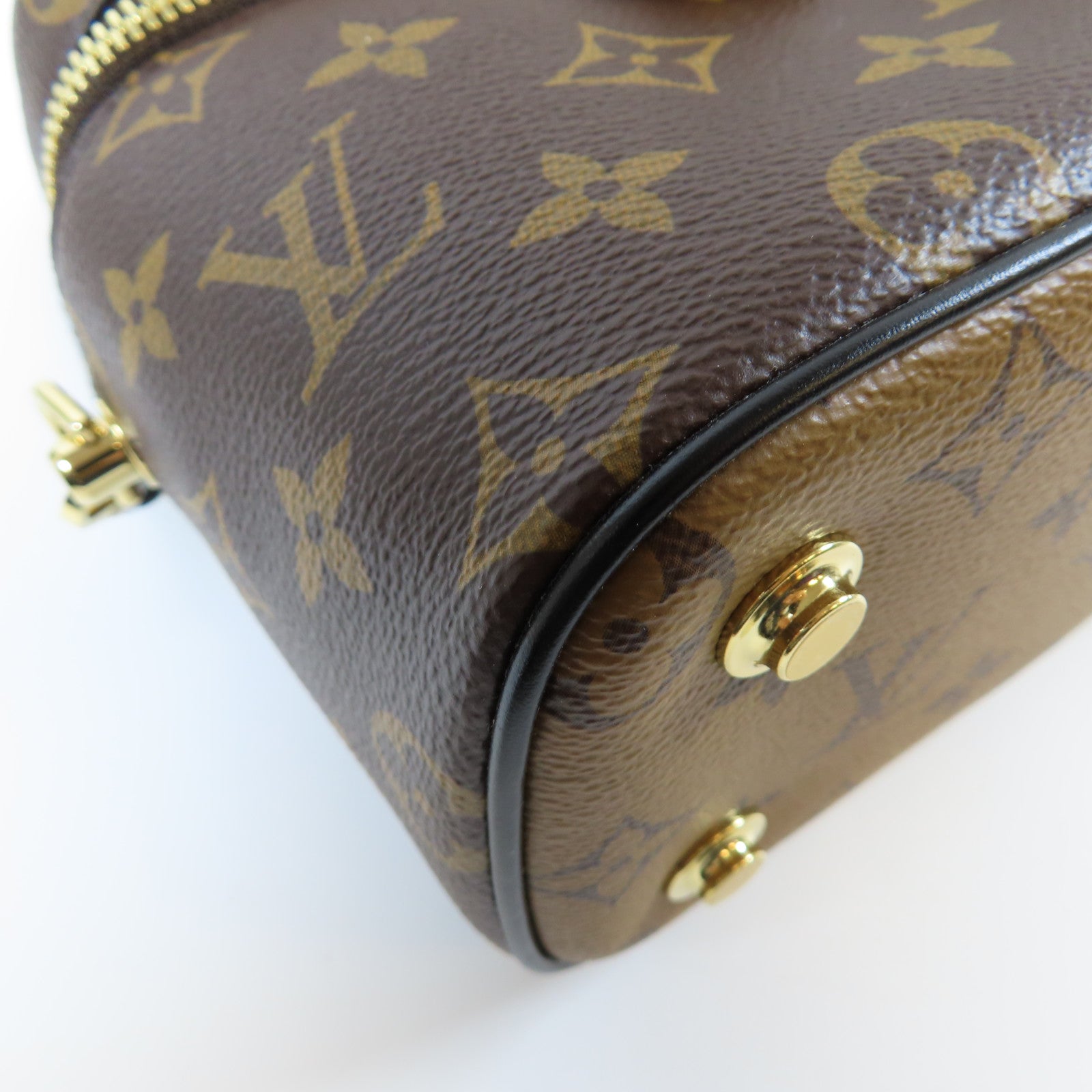 LOUIS VUITTON Monogram Reverse Vanity PM金扣手挽肩背兩用袋啡色