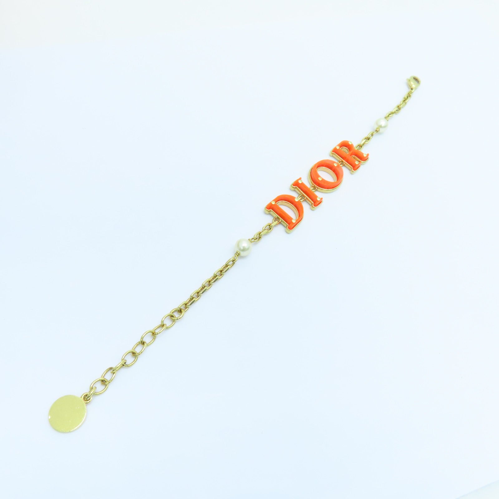 Dior 金屬Evolution Bracelet金扣手錬橙色