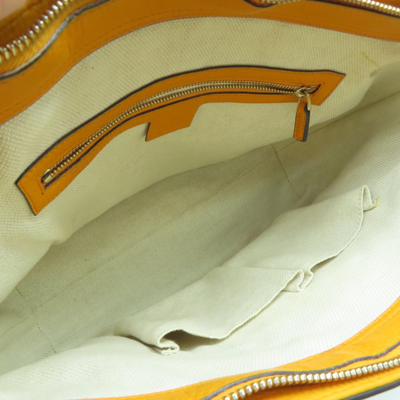 GUCCI cowhide leather Shoulder Bag gold buckle shoulder bag orange