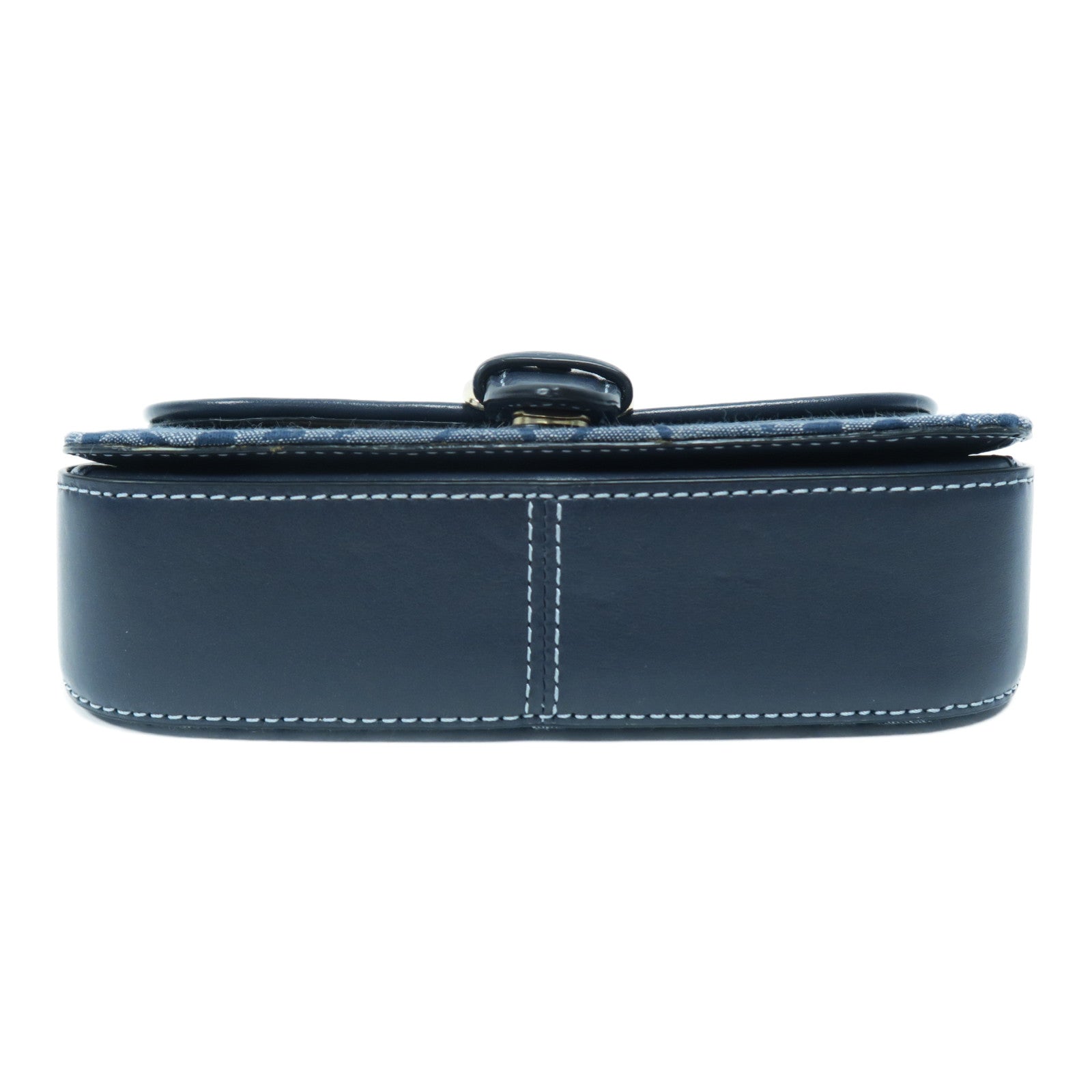 COACH 帆布/皮革Chain Shoulder Bag金扣鏈帶肩背袋藍色