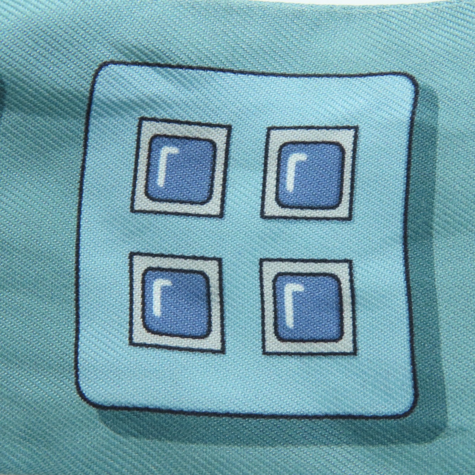 HERMES 絲質Twilly絲巾藍色