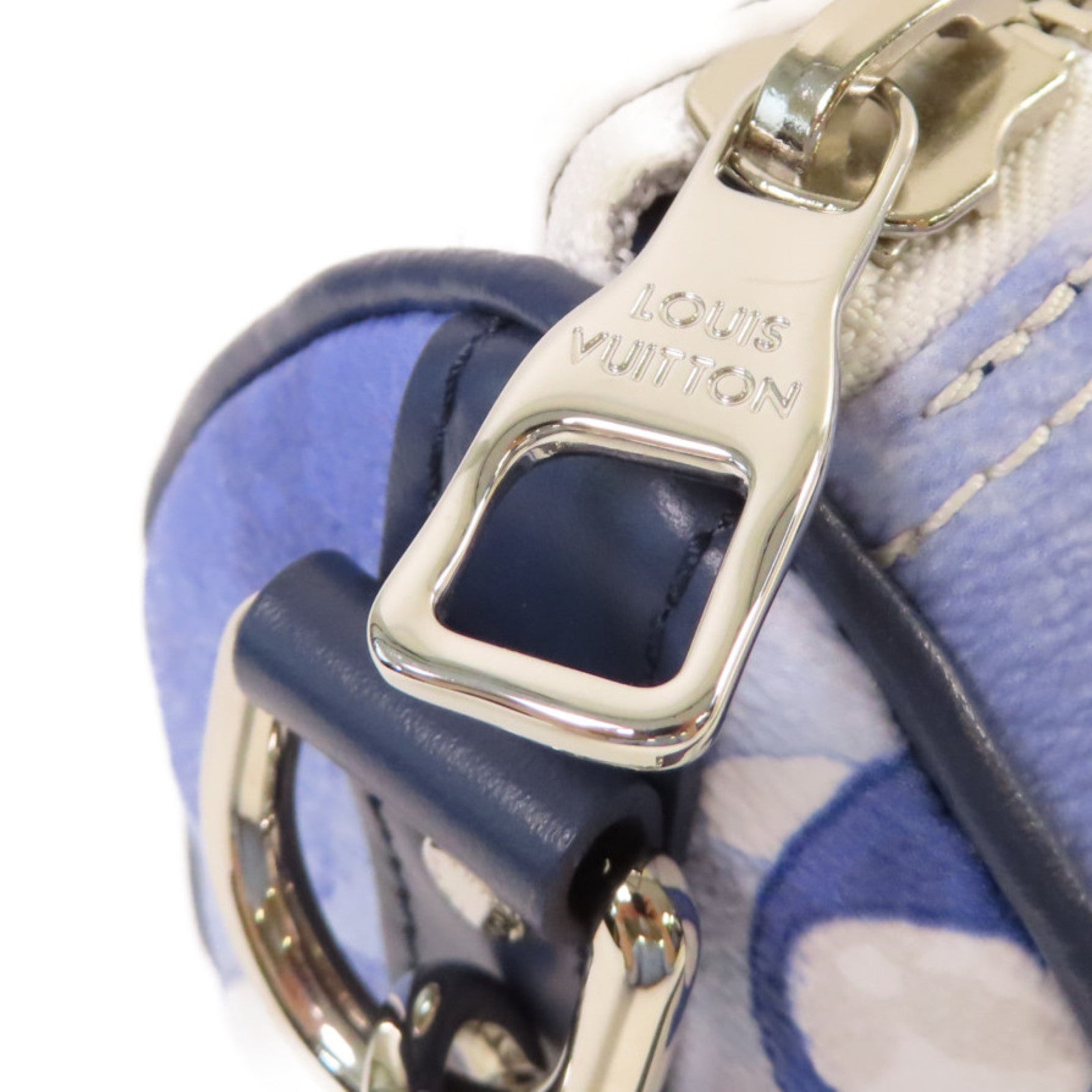LOUIS VUITTON Monogram Watercolor Keepall XS 2Way Shoulder Bag銀扣手挽肩背兩用袋白色/藍色