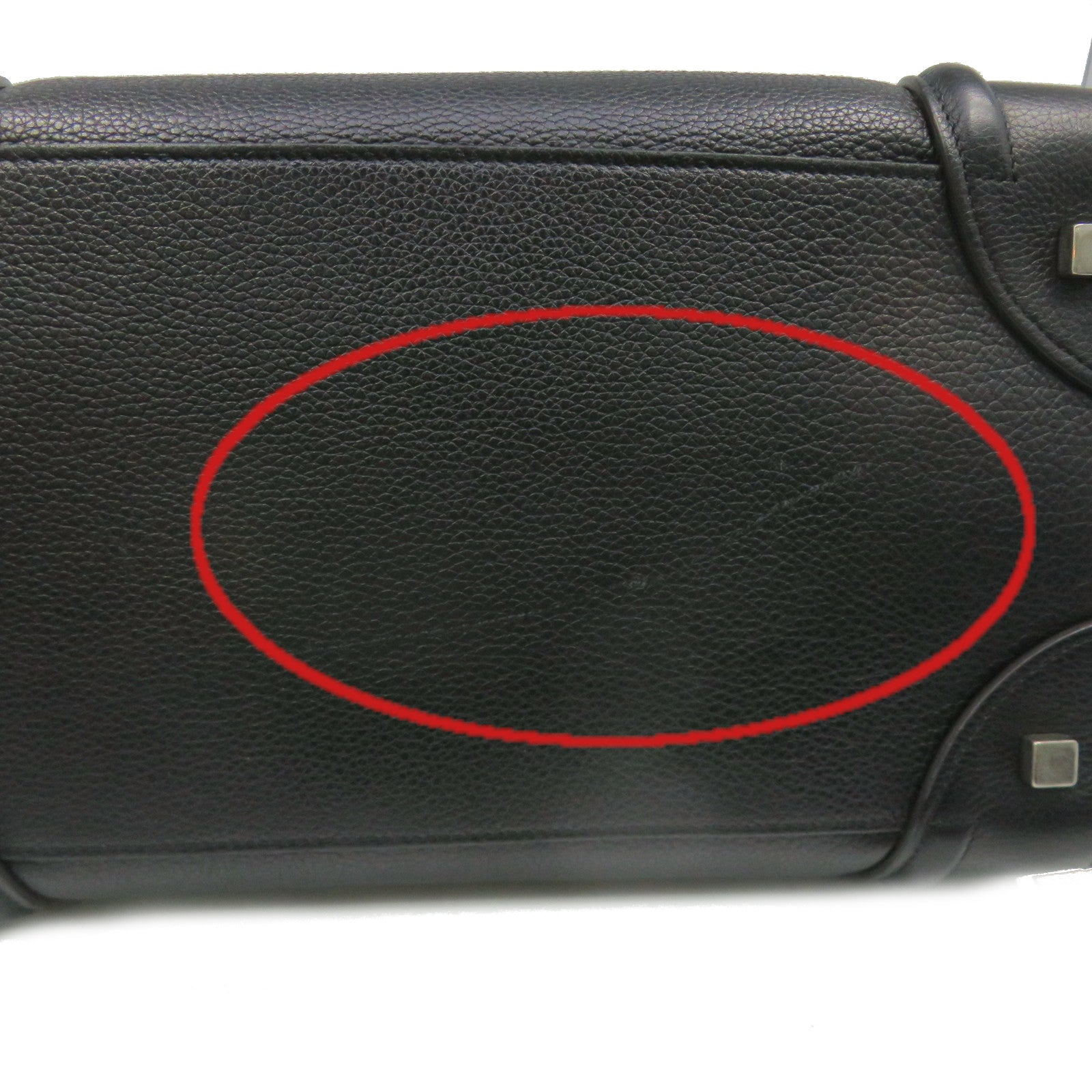 CELINE 牛皮皮革Mini Luggage手挽袋黑色