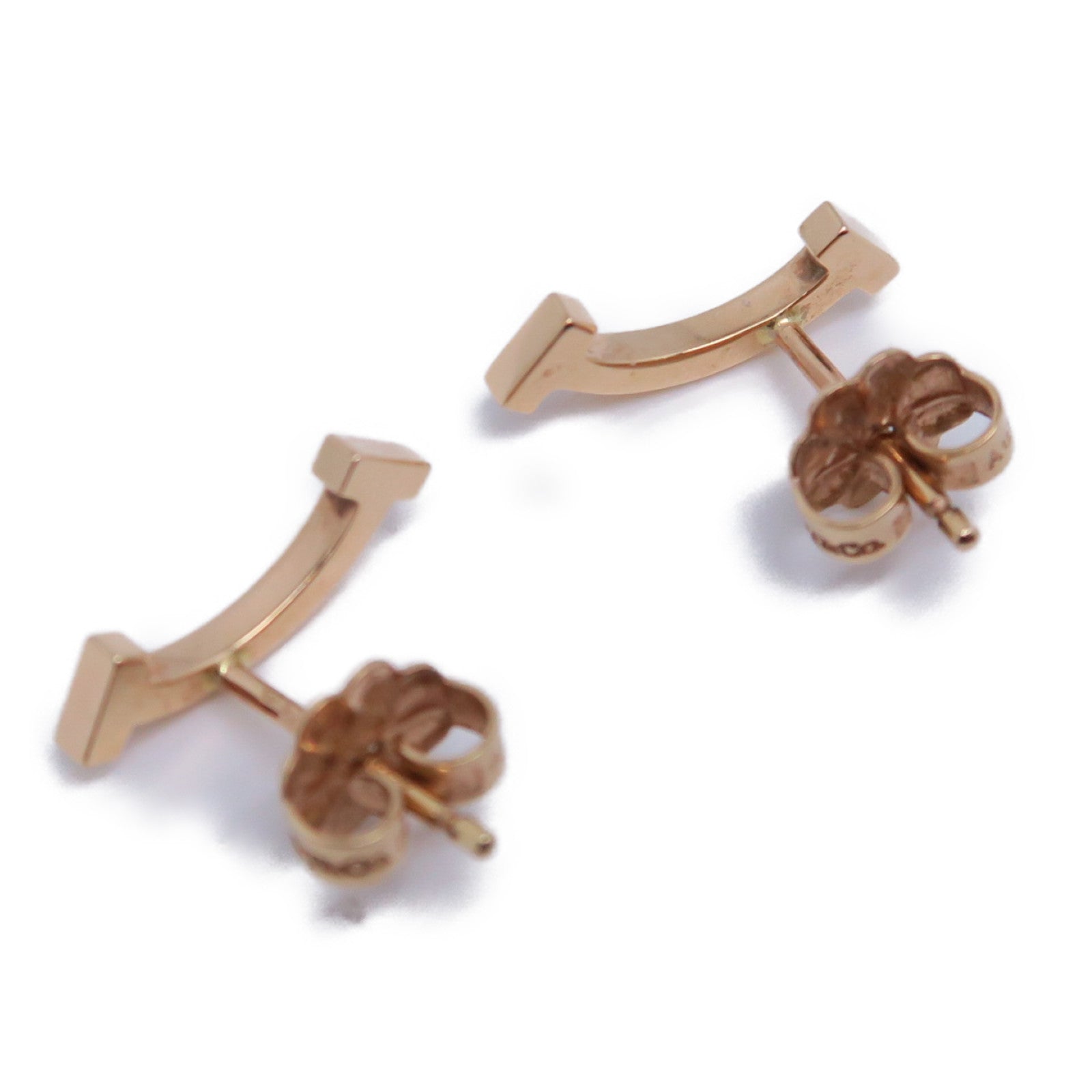 TIFFANY＆CO 18K玫瑰金T Smile耳環