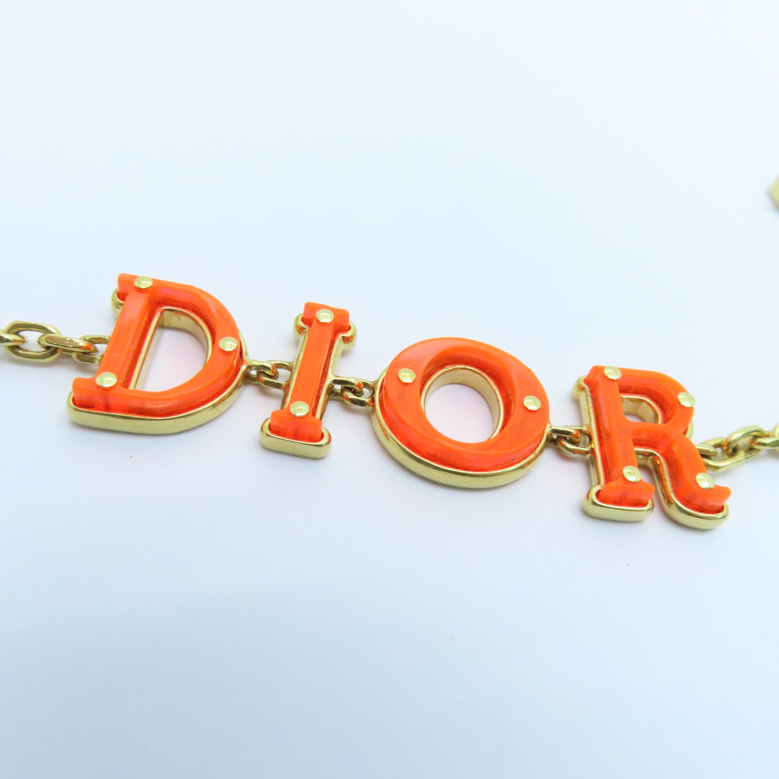 Dior 金屬Evolution Bracelet金扣手錬橙色