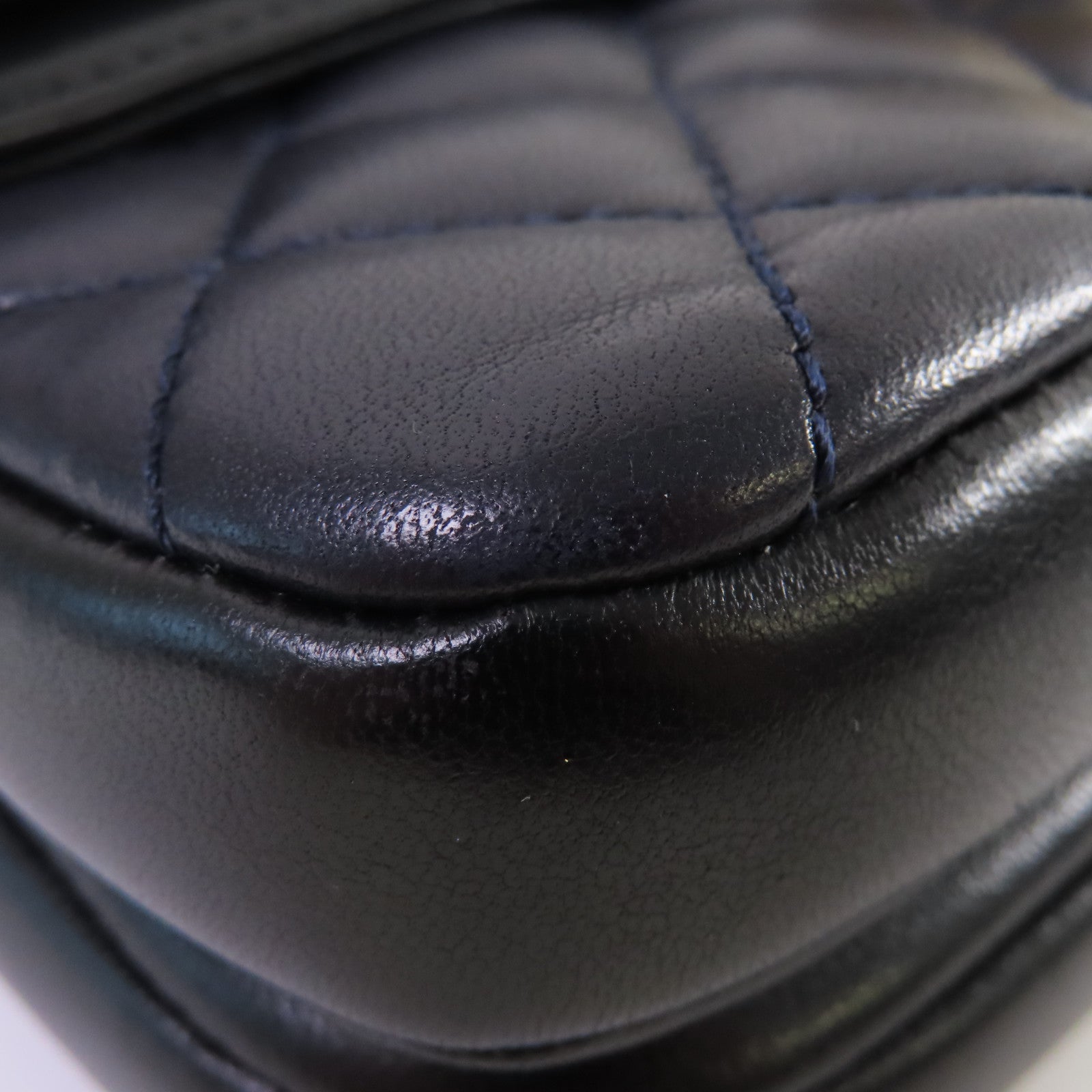 CHANEL 菱格羊皮皮革Chain Shoulder Bag金扣鏈帶肩背袋黑色