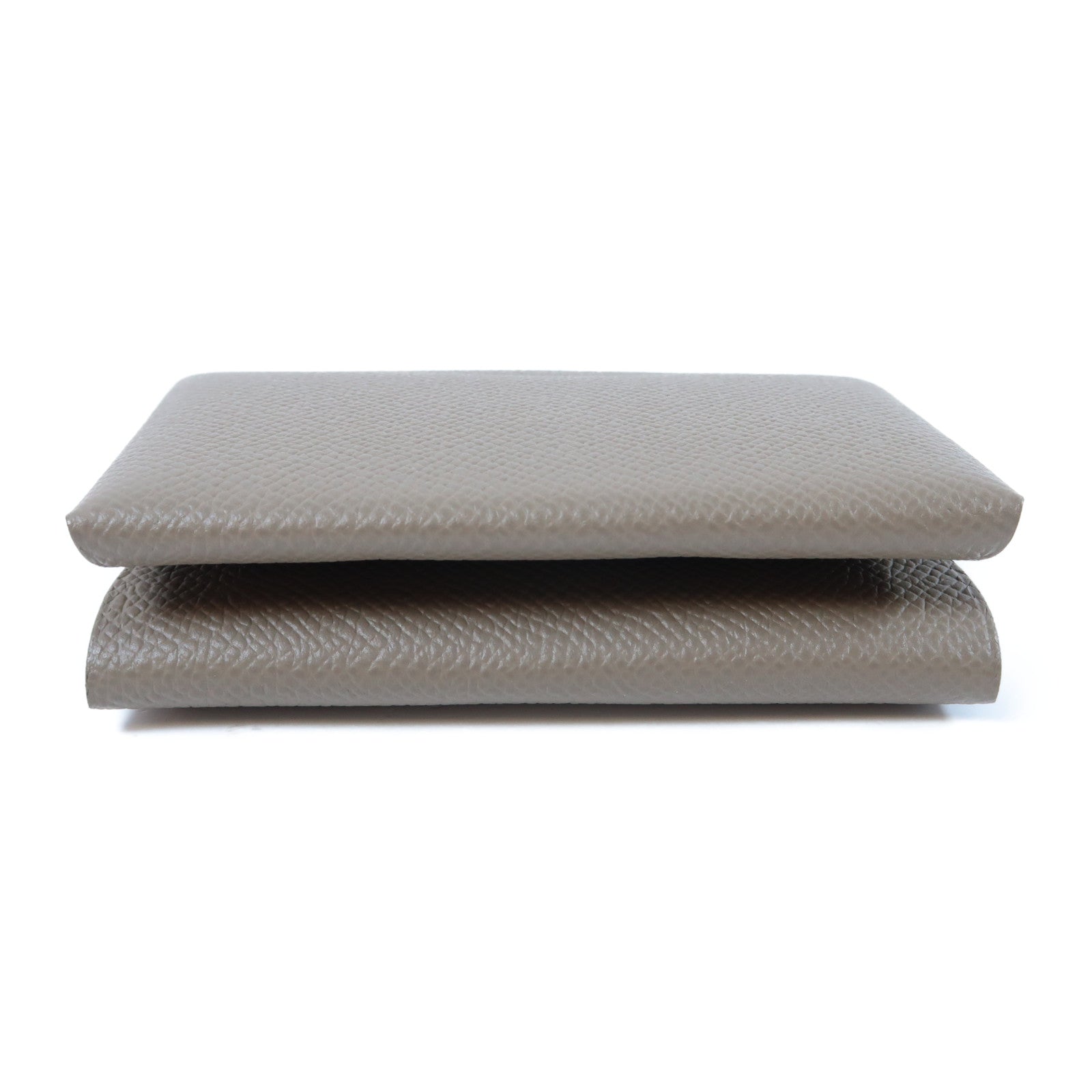 HERMES Epsom皮革Calvi Duo銀扣卡片套Gris Tourterelle斑鳩灰色