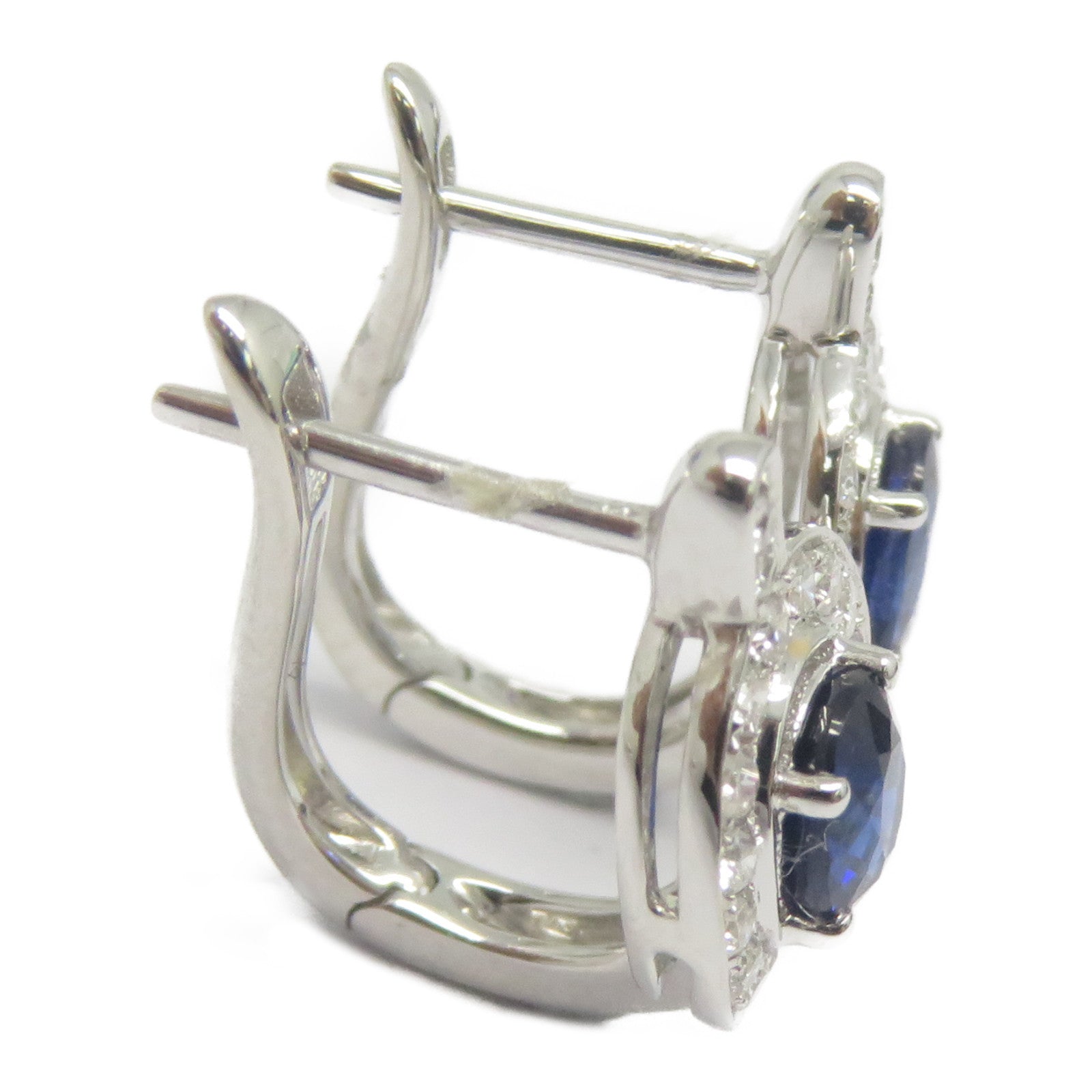 JEWELRY 【激減優惠】18K白金Sapphire Diamond Earrings 0.873ct藍寶石/0.304ct鑽石耳環