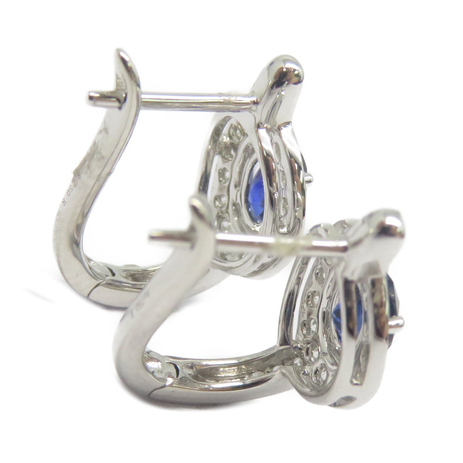 JEWELRY 【激減優惠】18K白金Sapphire Diamond Earrings 0.873ct藍寶石/0.304ct鑽石耳環