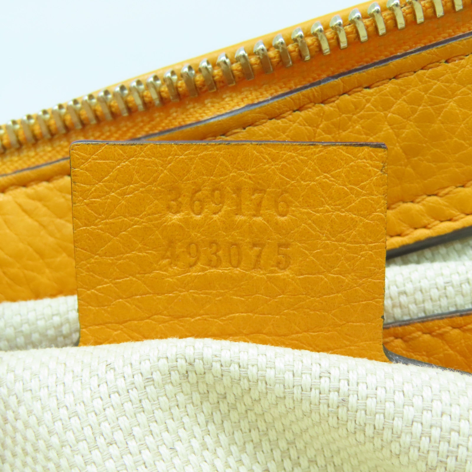 GUCCI cowhide leather Shoulder Bag gold buckle shoulder bag orange