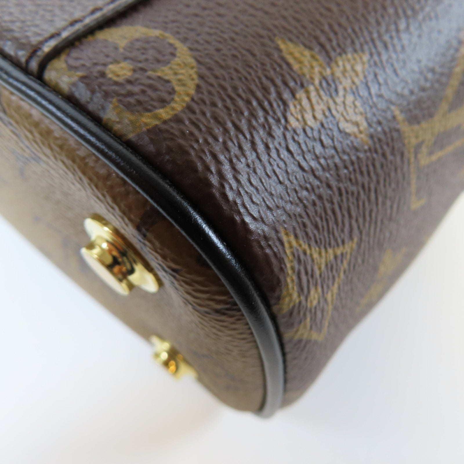 LOUIS VUITTON Monogram Reverse Vanity PM金扣手挽肩背兩用袋啡色