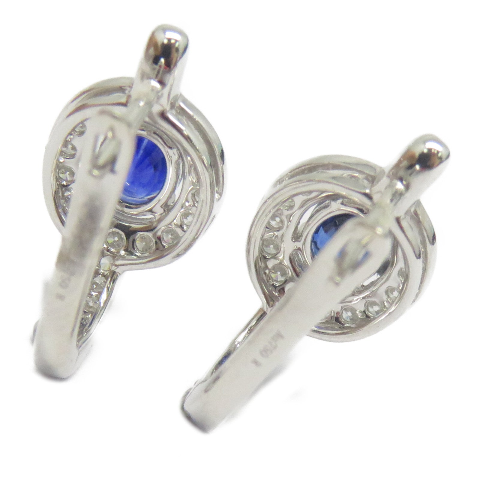 JEWELRY 【激減優惠】18K白金Sapphire Diamond Earrings 0.873ct藍寶石/0.304ct鑽石耳環