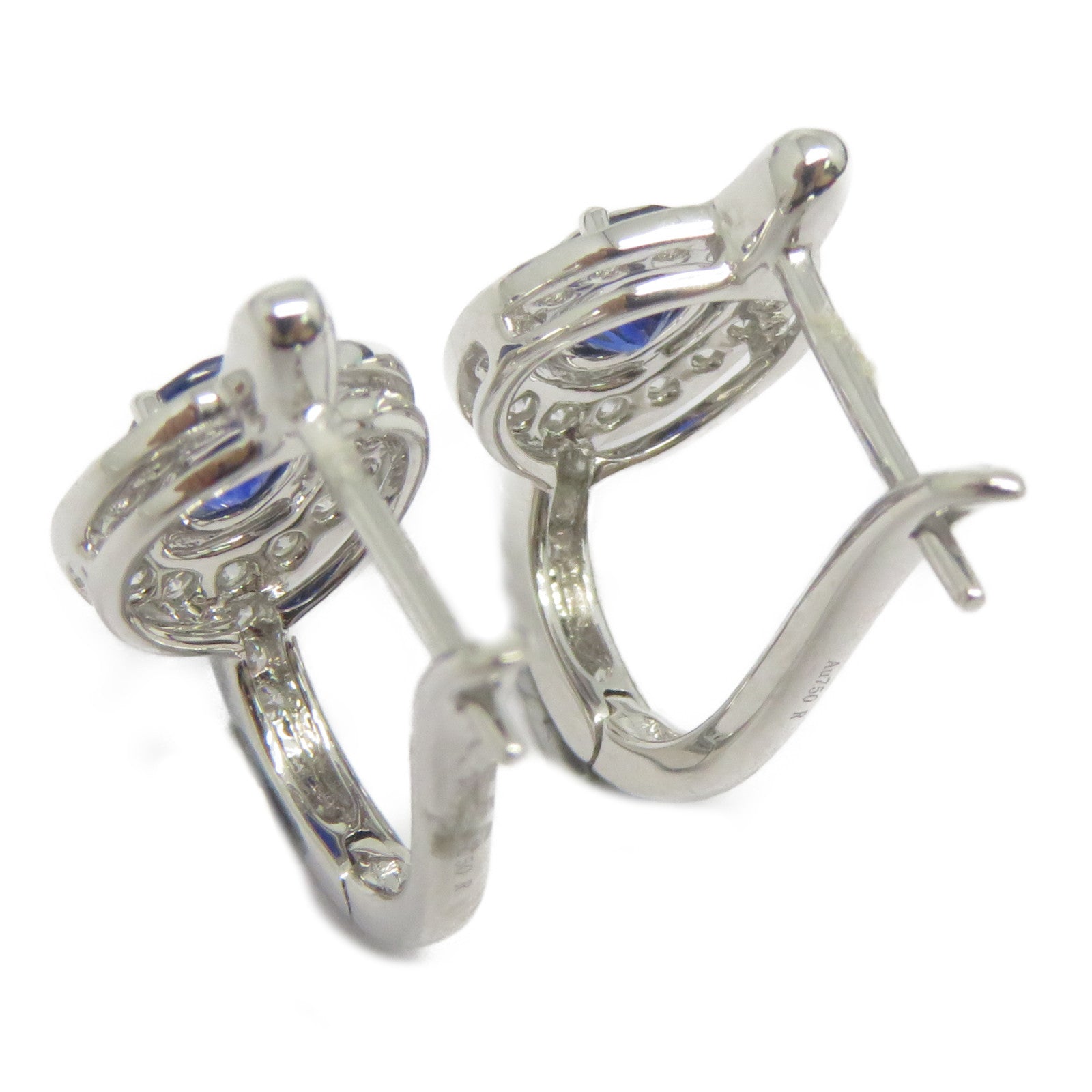 JEWELRY 【激減優惠】18K白金Sapphire Diamond Earrings 0.873ct藍寶石/0.304ct鑽石耳環