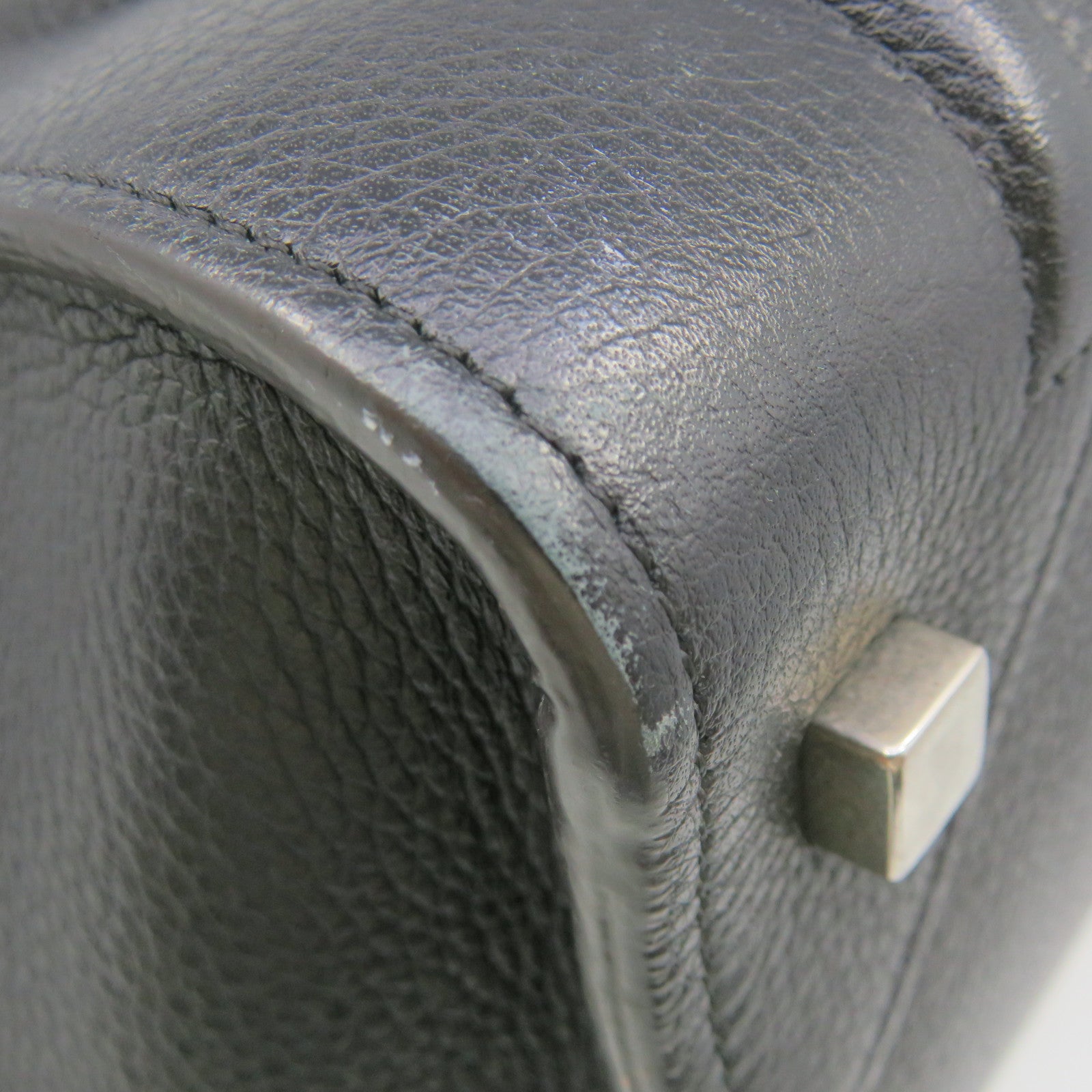 CELINE 牛皮皮革Mini Luggage手挽袋黑色