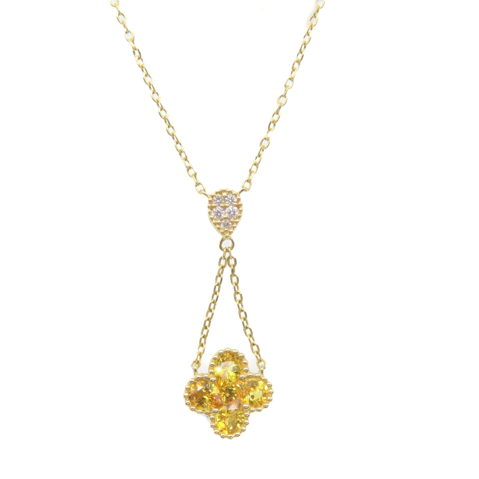 JEWELRY 【激減優惠】18K黃金/1.13ct黃寶石/0.07ct鑽石Yellow Sapphire Necklace項鏈