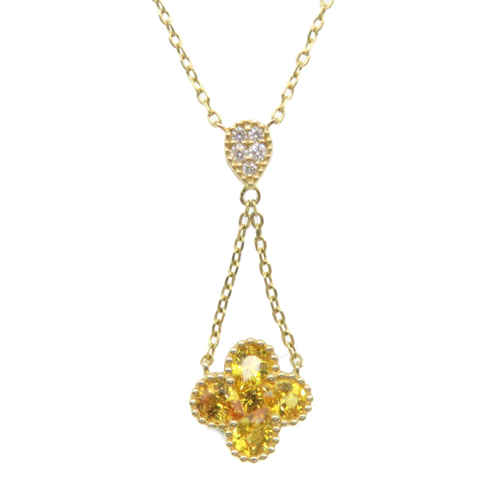 JEWELRY 【激減優惠】18K黃金/1.13ct黃寶石/0.07ct鑽石Yellow Sapphire Necklace項鏈