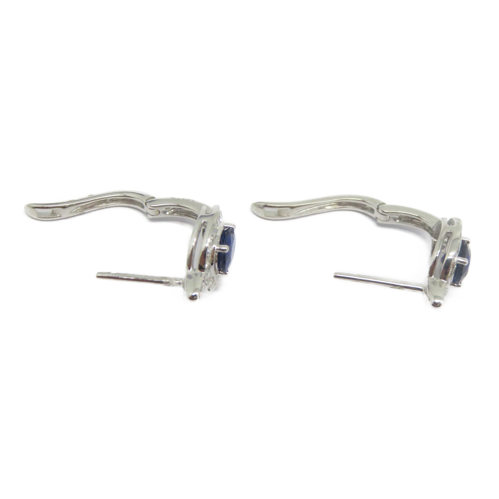 JEWELRY 【激減優惠】18K白金Sapphire Diamond Earrings 0.873ct藍寶石/0.304ct鑽石耳環