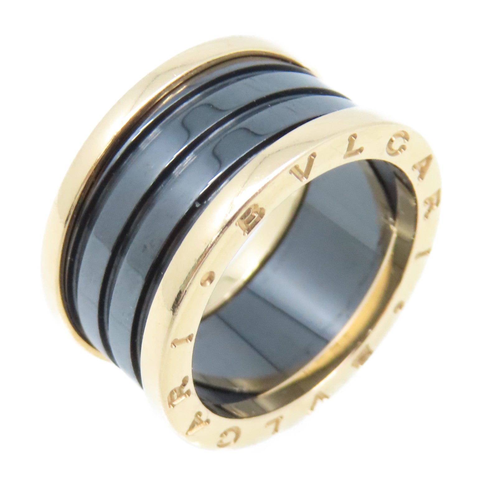 BVLGARI 【激減優惠】18K黃金/陶瓷B Zero Ring戒指#58