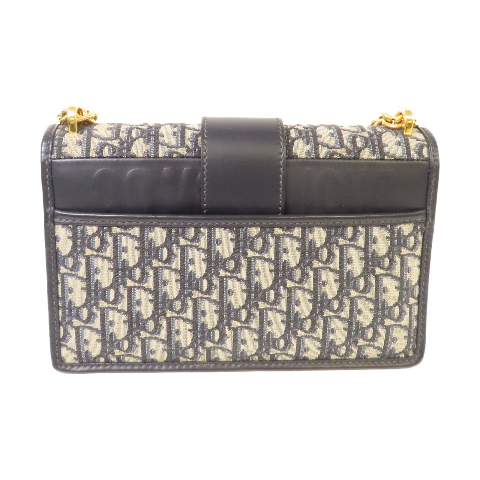 Dior Oblique帆布Chain Shoulder Bag金扣鏈帶肩背袋寶藍色/啡色