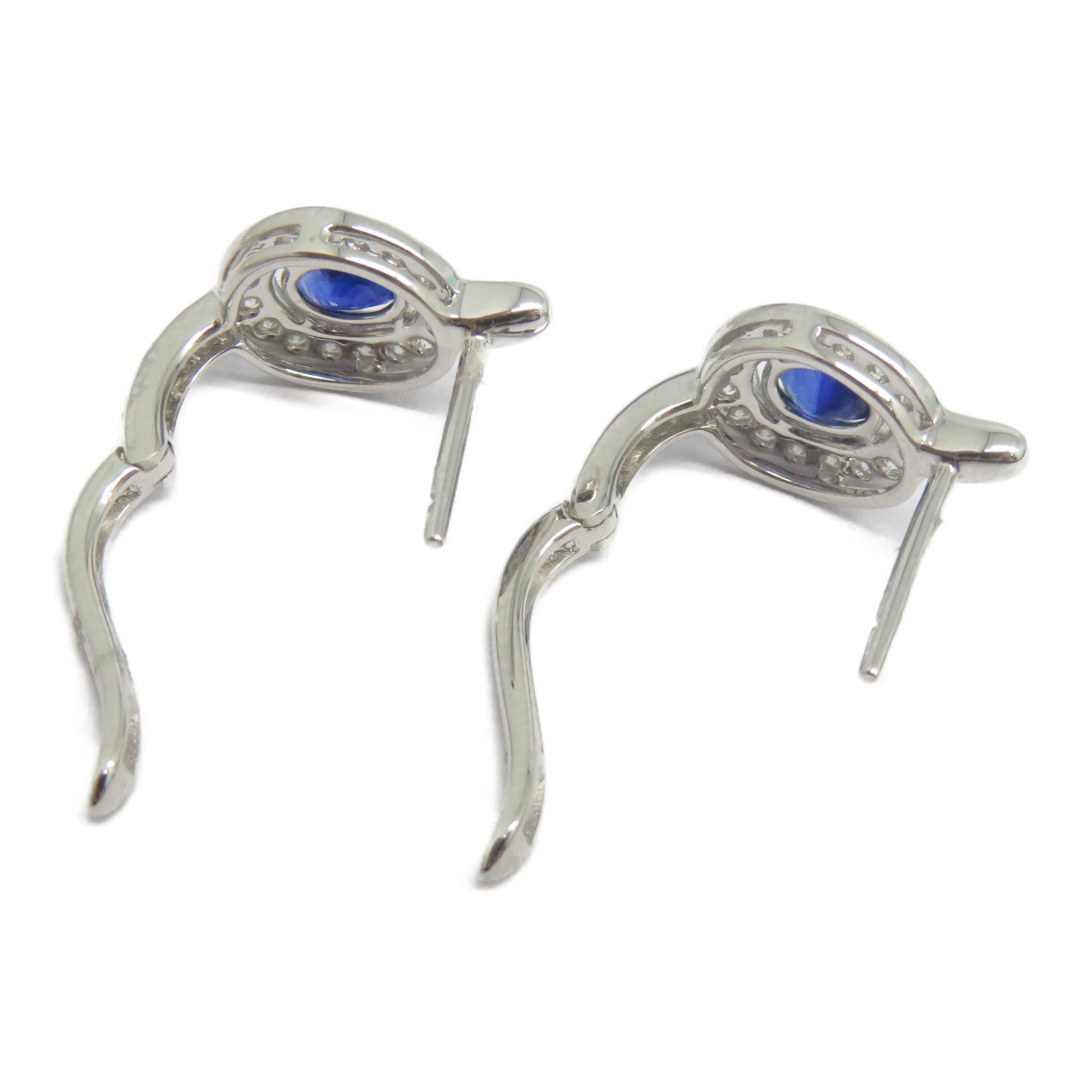 JEWELRY 【激減優惠】18K白金Sapphire Diamond Earrings 0.873ct藍寶石/0.304ct鑽石耳環