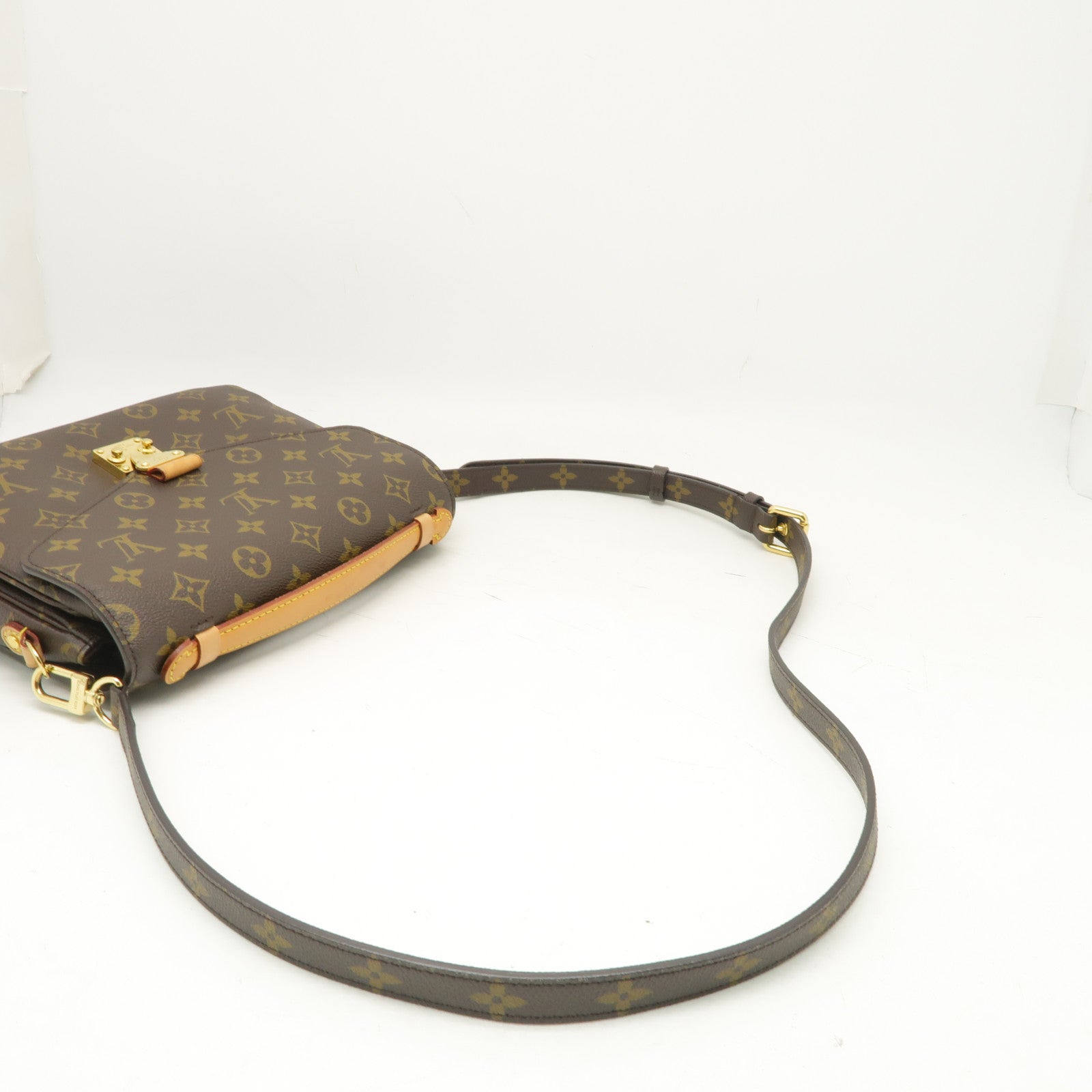 LOUIS VUITTON Monogram Pochette Metis MM金扣手挽肩背兩用袋棕色