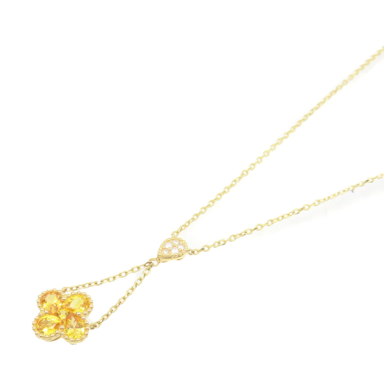 JEWELRY 【激減優惠】18K黃金/1.13ct黃寶石/0.07ct鑽石Yellow Sapphire Necklace項鏈