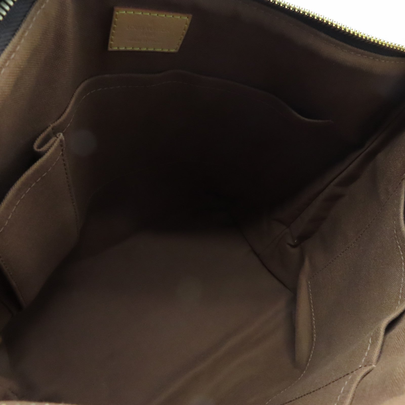 LOUIS VUITTON Monogram Palamo PM gold buckle handle shoulder bag brown